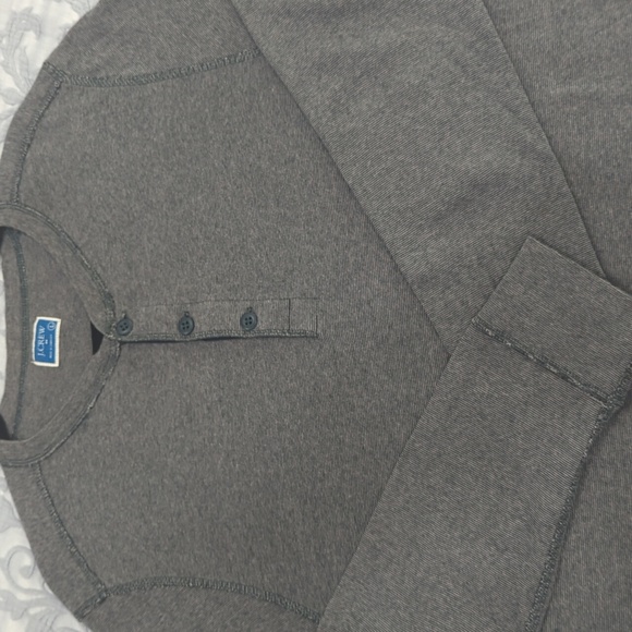 J.Crew Men's Long Sleeve Comfort-First Thermal Waffle Henley Size L -  Grayish - Picture 2 of 11